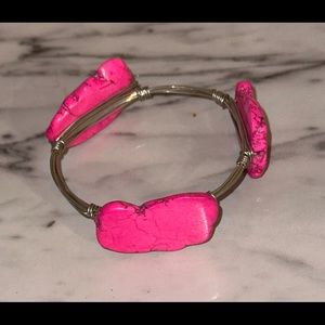 ❤️Wire bracelet with hot pink stones ❤️